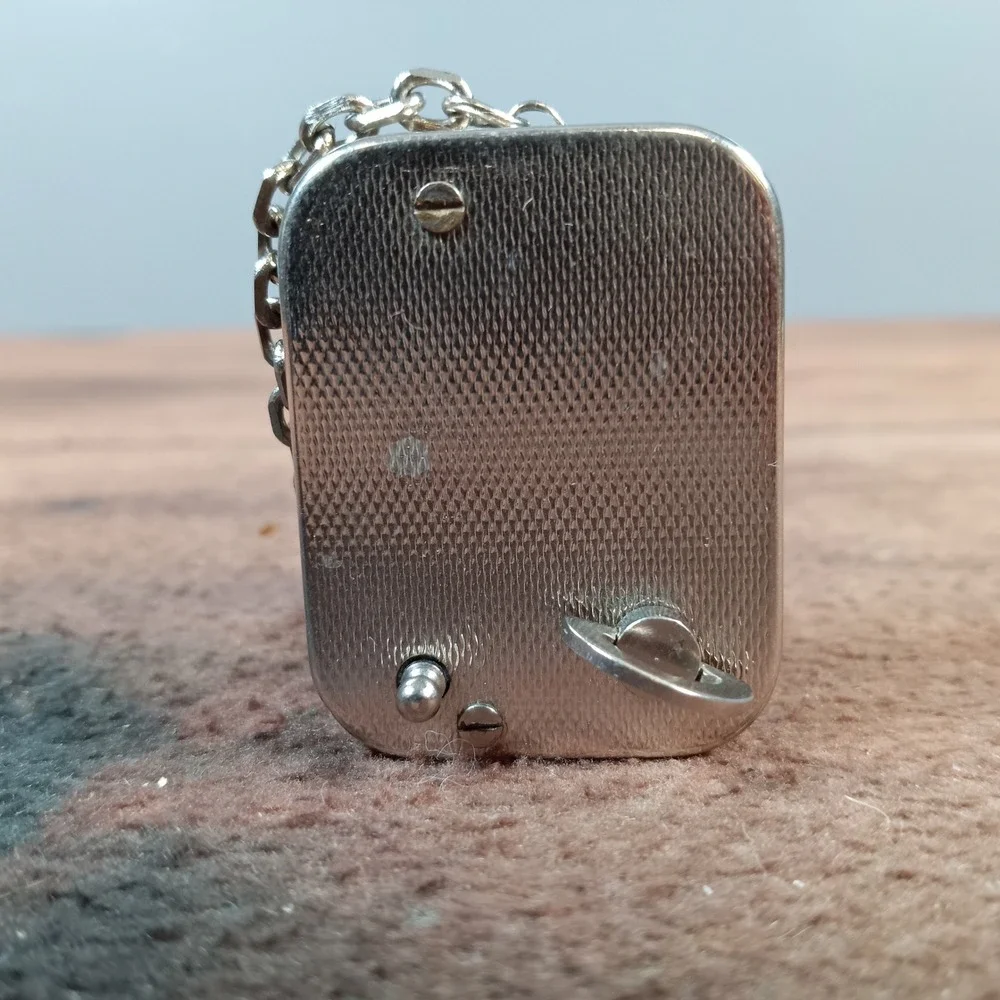 SWISSAIR Music Box Keychain Vintage Metal Mechanical Playing Melody